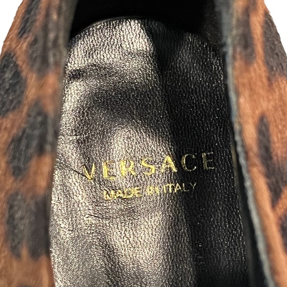 Versace Pony Hair Leopard Print Platform Shoes - Picture 7 of 16